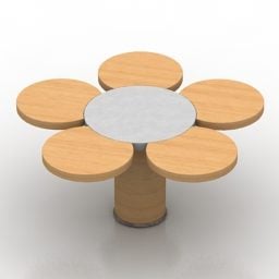 Table Tonino Flower Circle Shapes 3d model
