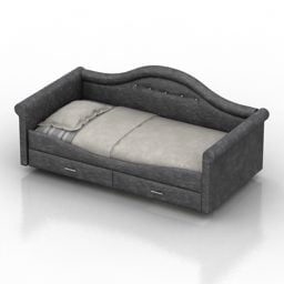 Black Sofa Bed Karolina 3d model