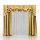 Yellow White Curtain Classic Style