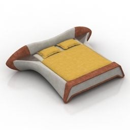 Mô hình 3d thiết kế giường đôi Tobago