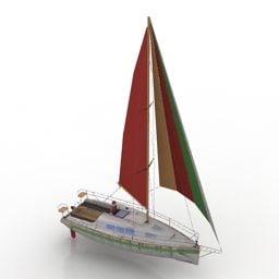 3d модель маленької білої розкішної яхти
