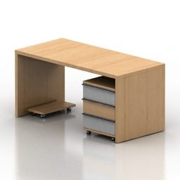 Table With Under Cabinet Storage 3d model