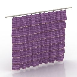 Purple Bath Curtain 3d model