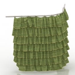 Green Bath Curtain 3d model