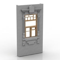 Klassiska fönsterdörrar 3d-modell