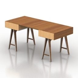 Rectangle Table With Two Cabinet 3d model