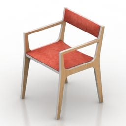 Simple Wood Armchair Furniture 3d model