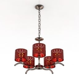 Lustre Moderno Red Shades 3D-Modell