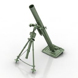Modelo 3D de arma de morteiro de trincheira