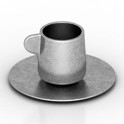 Taza de café de acero inoxidable V1 modelo 3d
