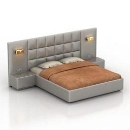 Podwójne łóżko Kioto Model 3D