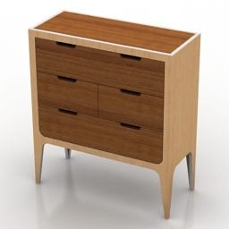 6д модель деревянного шкафчика с 3 ящиками