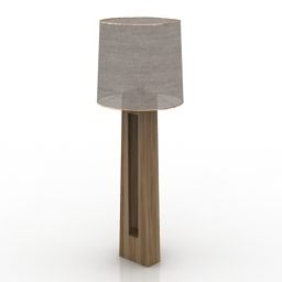 Torchere Lamp Tripod Wooden Stand 3d model