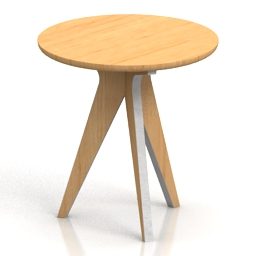 Round Coffee Table Wooden Material 3d model