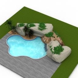 استخر باغ خانه مدل سه بعدی