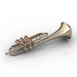 Trumpet With Damper Instrument 3d model
