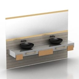 3д модель двойной раковины для ванной комнаты
