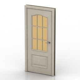 Home Classic Door Center Glass 3d model