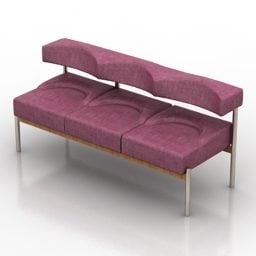 沙发广场紫色布艺3d模型