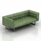 Зеленый кожаный диван Mercuriy