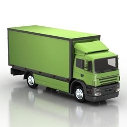 3D model nákladního vozidla s nákladním boxem