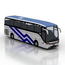 Modelo 3d de transporte urbano de microônibus branco
