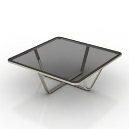 Square Glass Table Loop Frame 3d model