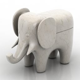 Model 3d Gajah Seni Patung