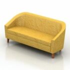 Yellow Fabric Sofa 3 Seats