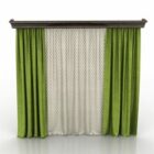 Curtain 2 Layers Green White