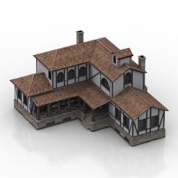 Villa House Fachwerk 3d model