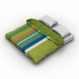 床上用品毯子带枕头3d模型