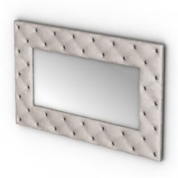 Gương bàn trang điểm trong phòng tắm với khung đồng thau Mô hình 3d