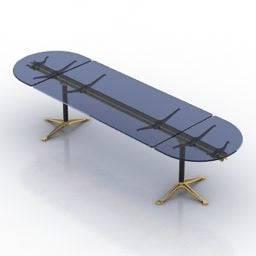 Szklany stół owalny Herman Miller Model 3D