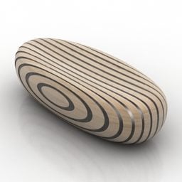 Pebble Style Wood Slice Seat דגם תלת מימד