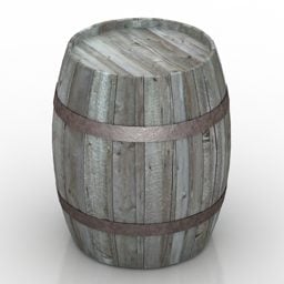 Old Wood Barrel 3d model