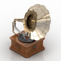 Mô hình 3d máy hát cổ điển Phonograp