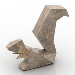 Table Squirrel Sculpture 3d model