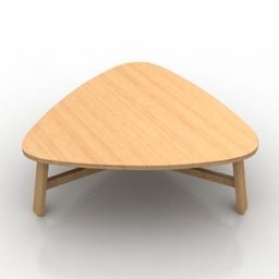 Round Triangle Wood Table 3d model
