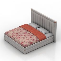Double Bed Pozitano Decor 3d model