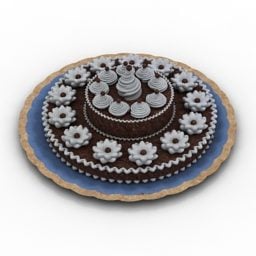 کیک شکلاتی تولد مدل سه بعدی