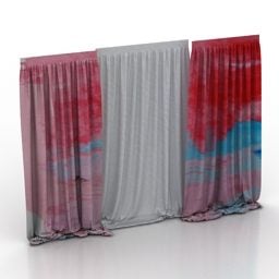 Art Textures Two Layers Curtain 3d model