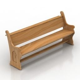 Bench Church Furniture 3d model