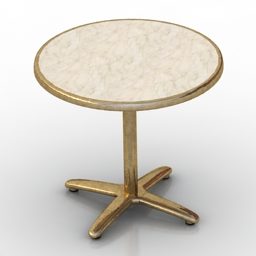 Round Bar Brass Table 3d model