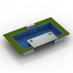 Rektangel Pool Hem Design 3d-modell