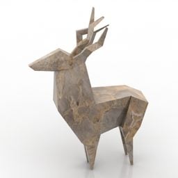 Hirsch Tierskulptur Dekor 3D-Modell