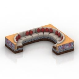 Sofa C-Formen Islamisches Design 3D-Modell