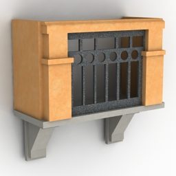 Modelo 3D de decoração clássica de varanda