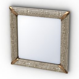 Square Mirror Bed 3d model