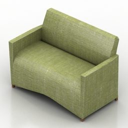 Green Fabric Sofa Amenity Design 3d model